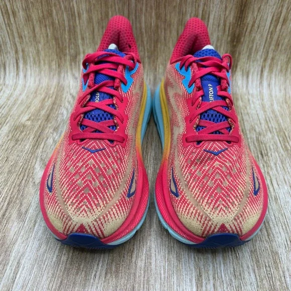 Hoka One One Clifton 9 Women's 7 B Cerise Cloudless Running Shoes 1127896 CRSCL - Picture 2 of 10